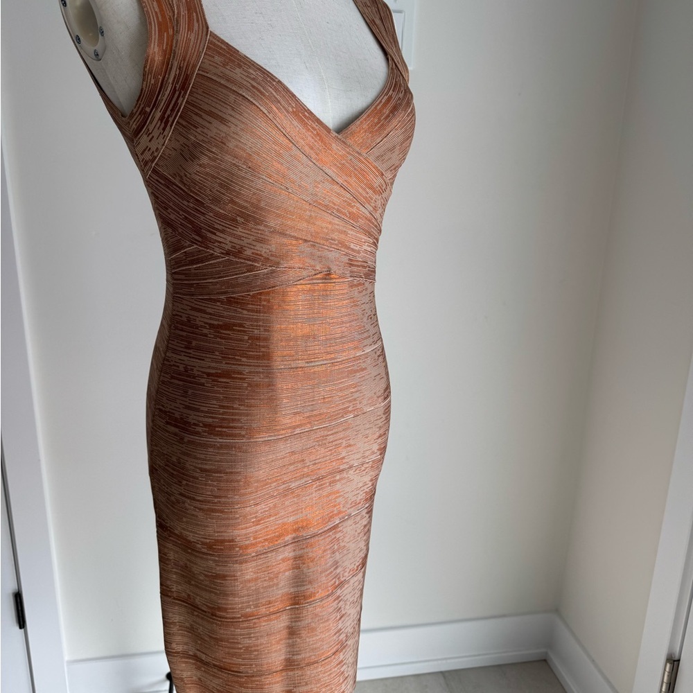 Elegant Rose Gold Bandage Dress - Picture 7 of 10
